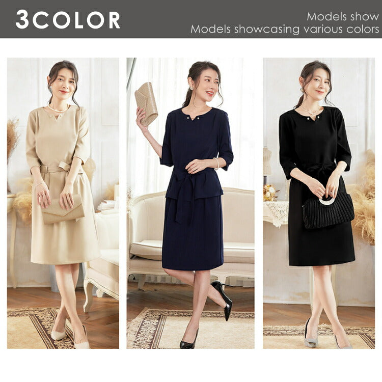 【pd22vn】キーネックセットアップドレス