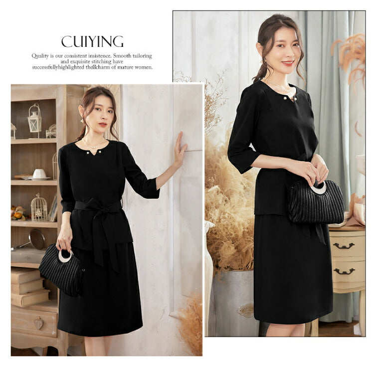 【pd22vn】キーネックセットアップドレス