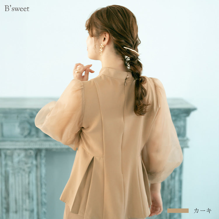 【pd43cy】2wayシアースリーブセットアップパンツドレス