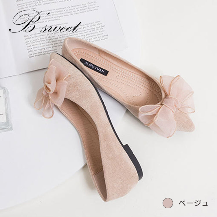 【sho126hd】リボンスエードパンプス