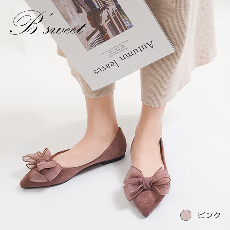 【sho126hd】リボンスエードパンプス