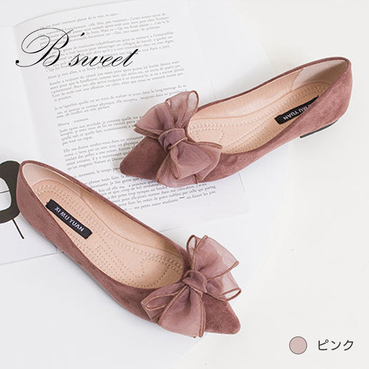 【sho126hd】リボンスエードパンプス