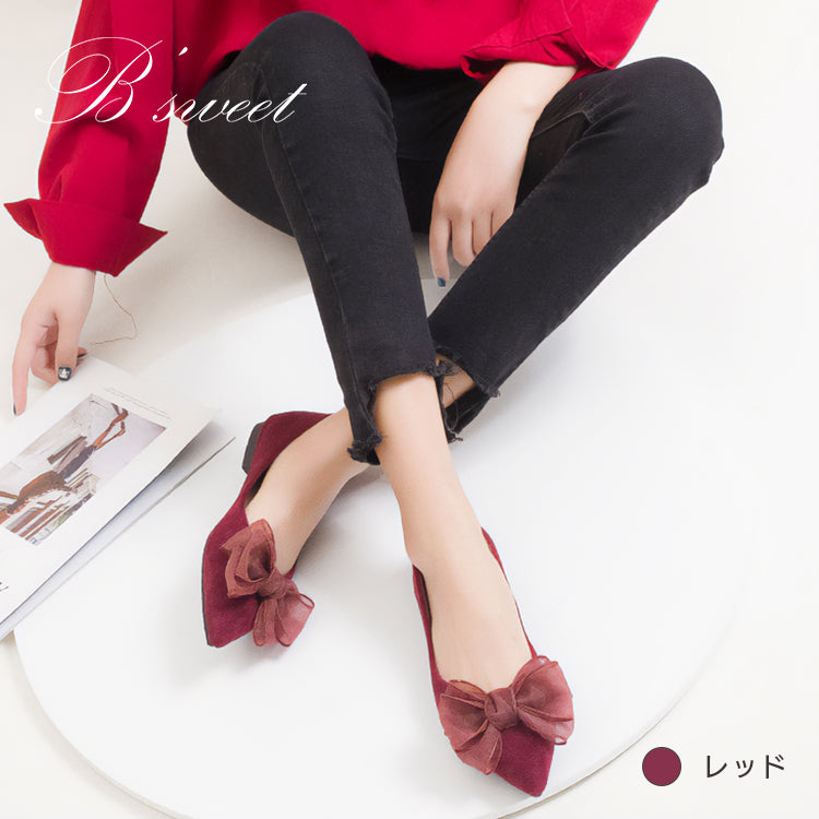 【sho126hd】リボンスエードパンプス