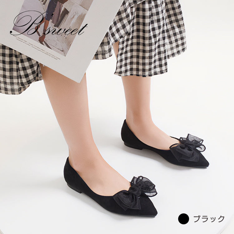 【sho126hd】リボンスエードパンプス