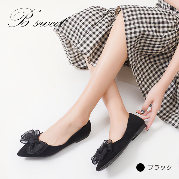 【sho126hd】リボンスエードパンプス