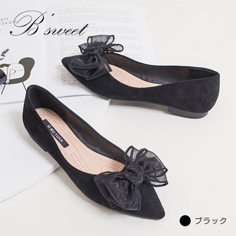 【sho126hd】リボンスエードパンプス