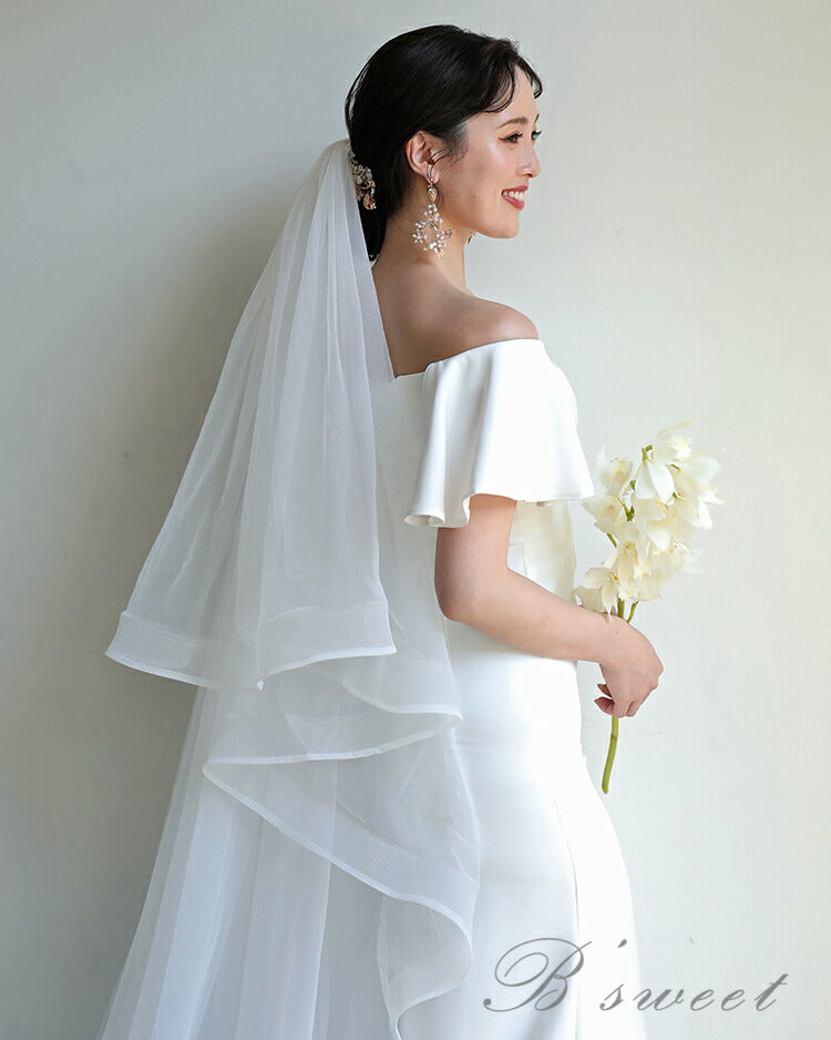 【ts198jd】ホースヘアーロングベール コーム付き【長さ約80cm/270cm・幅約250cm 】