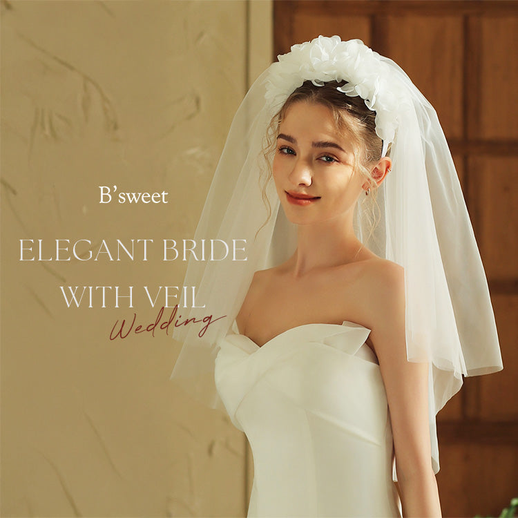 【ts241jd】カチューシャ付きベール ミディアム【長さ約60cm×80cm】