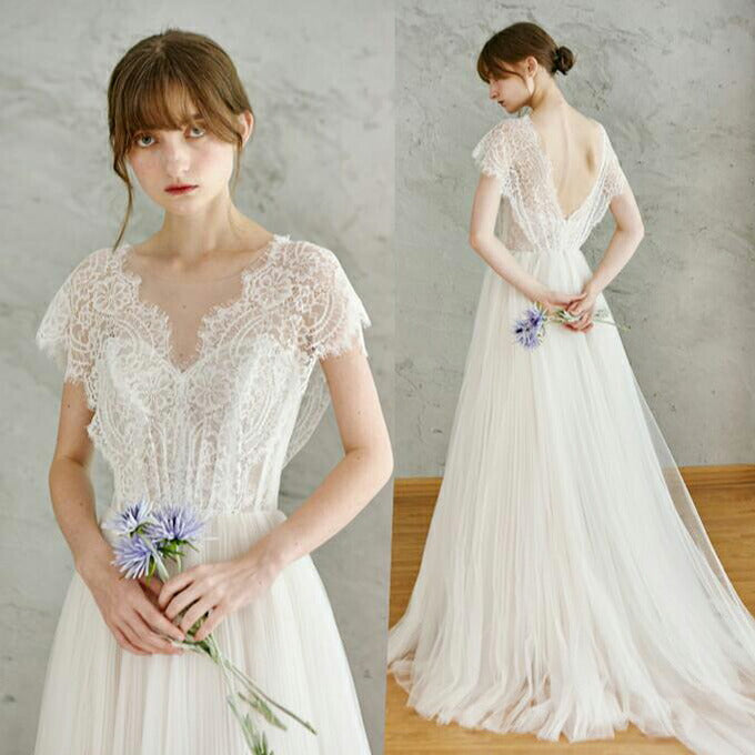 【ur26】レースチュールギャザースカートAラインドレス Aライン