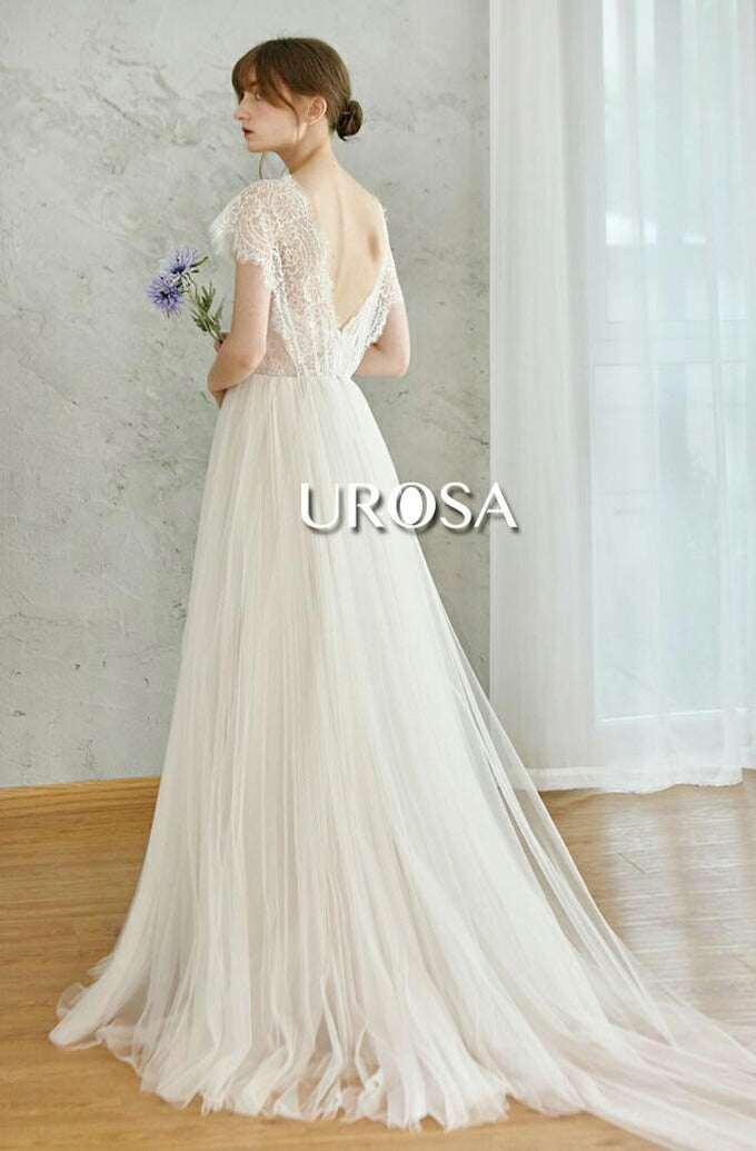 【ur26】レースチュールギャザースカートAラインドレス Aライン
