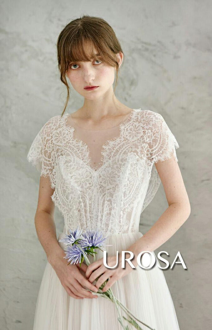 【ur26】レースチュールギャザースカートAラインドレス Aライン