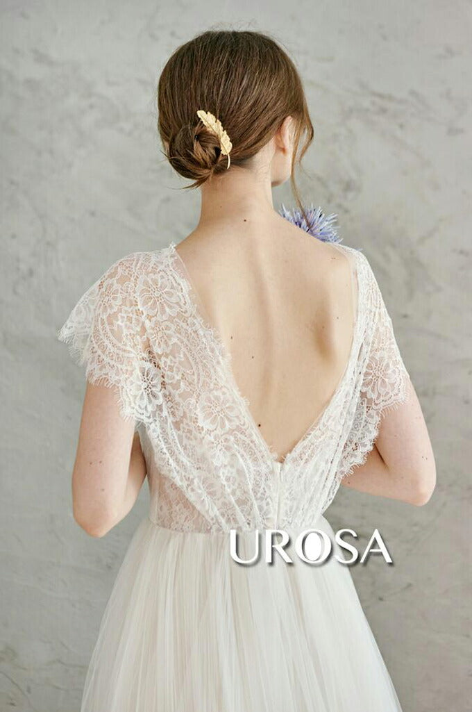 【ur26】レースチュールギャザースカートAラインドレス Aライン