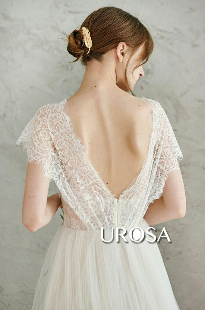 【ur26】レースチュールギャザースカートAラインドレス Aライン