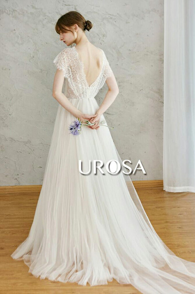 【ur26】レースチュールギャザースカートAラインドレス Aライン