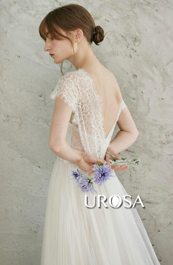 【ur26】レースチュールギャザースカートAラインドレス Aライン