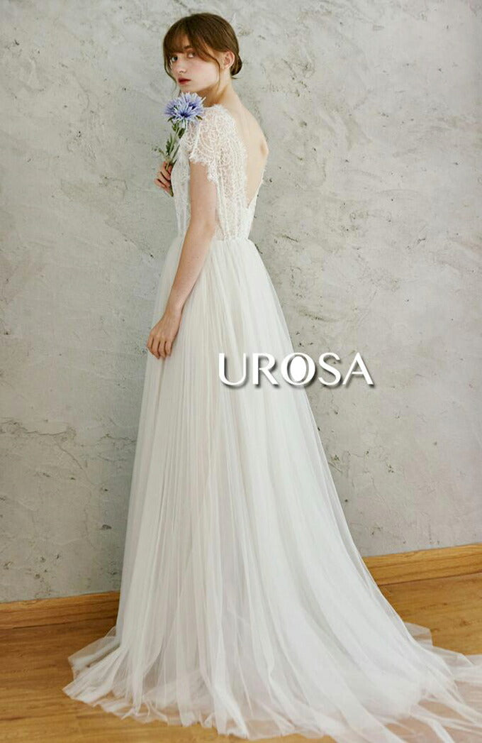 【ur26】レースチュールギャザースカートAラインドレス Aライン