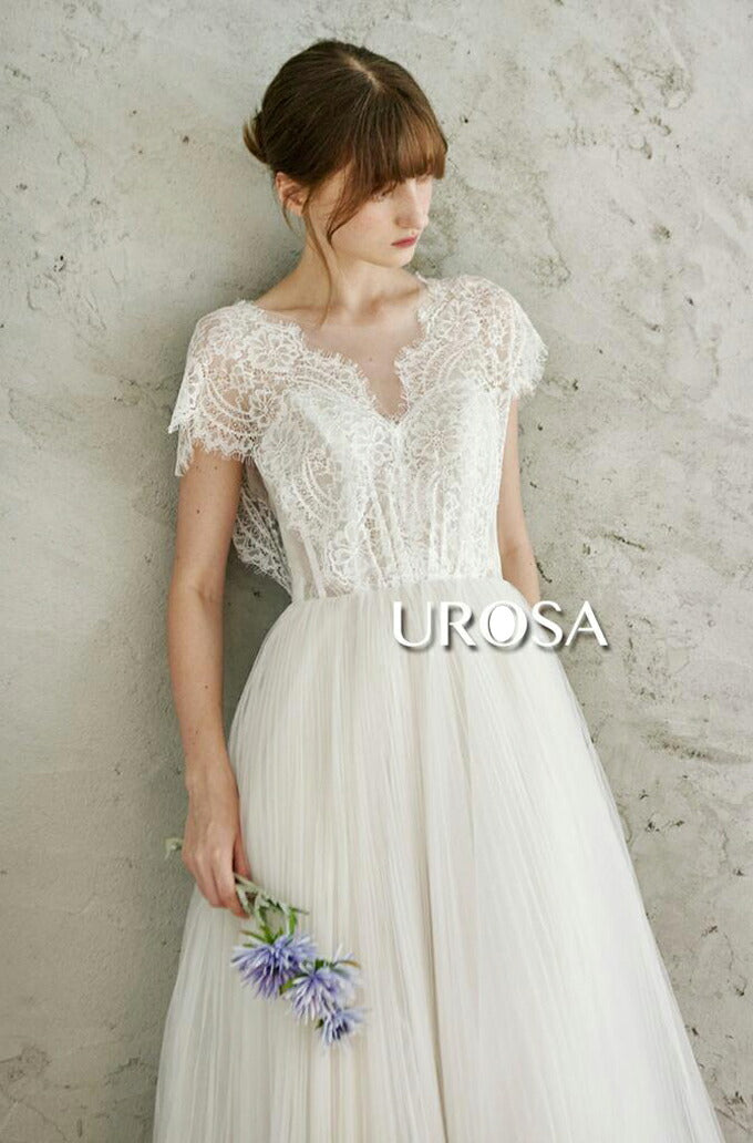 【ur26】レースチュールギャザースカートAラインドレス Aライン