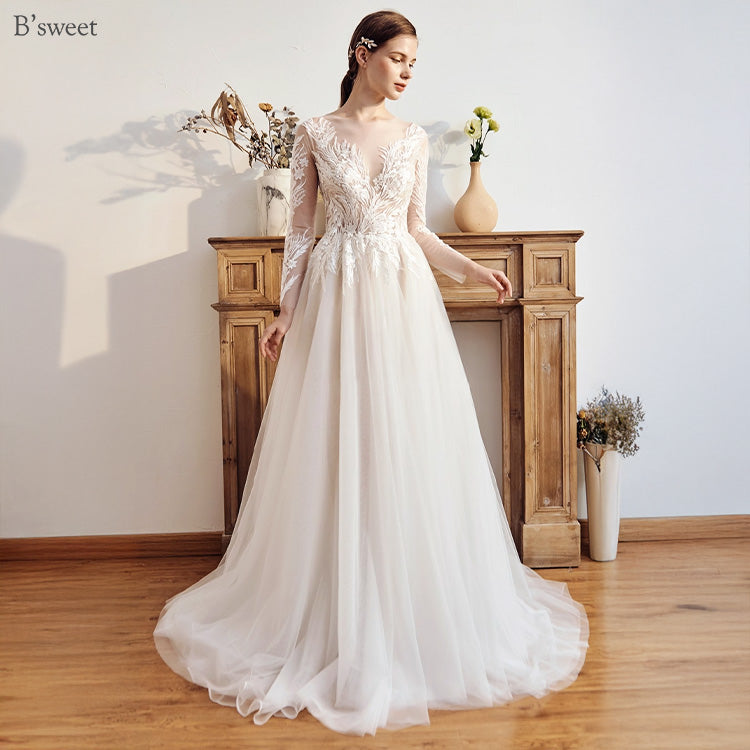 【ur75】 刺繡スリーブドレス Aライン