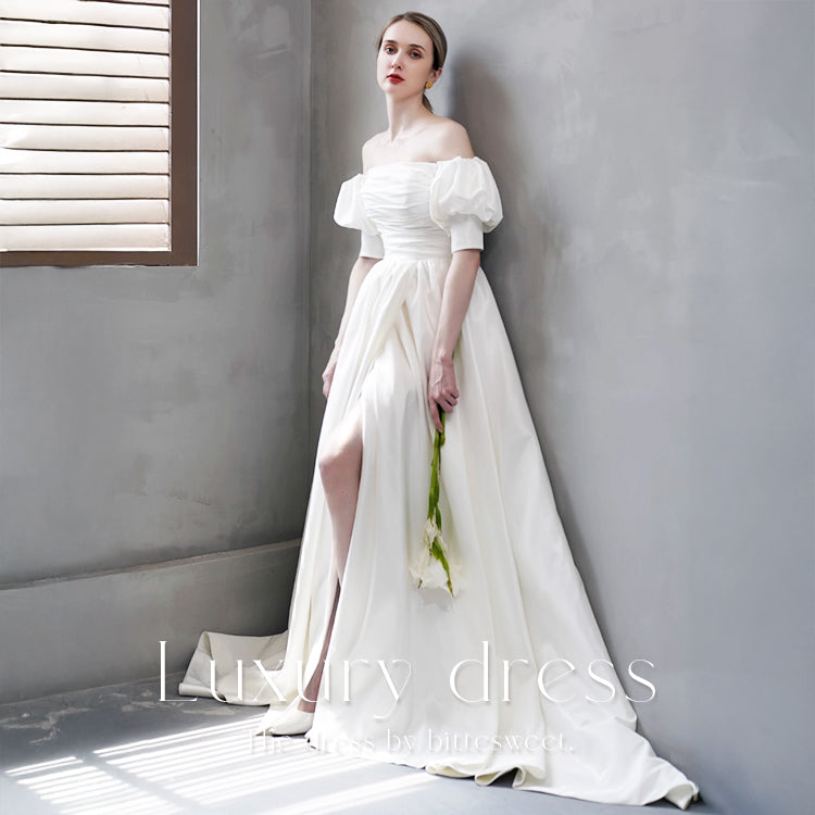 【ur79】 オフショルフィッシュテールドレス Aライン