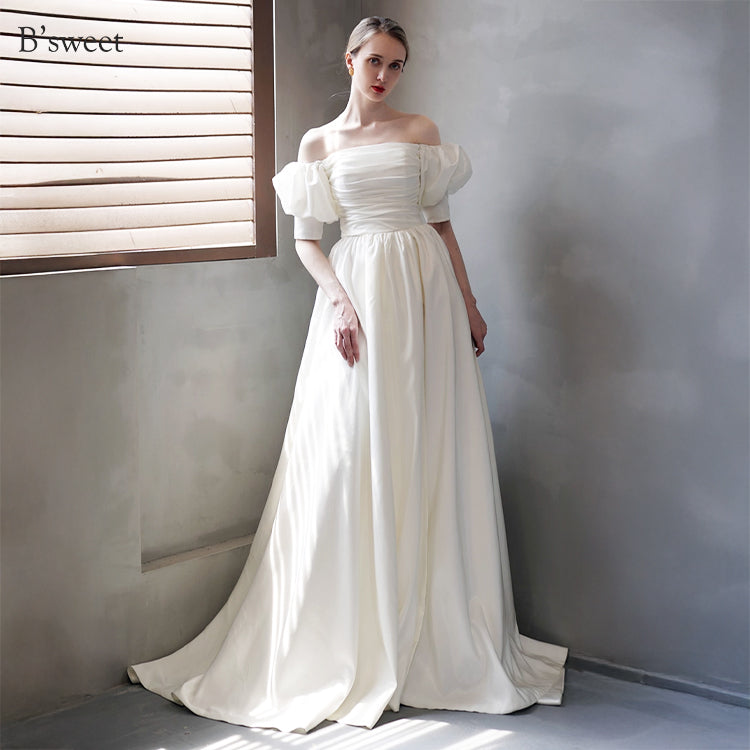 【ur79】 オフショルフィッシュテールドレス Aライン