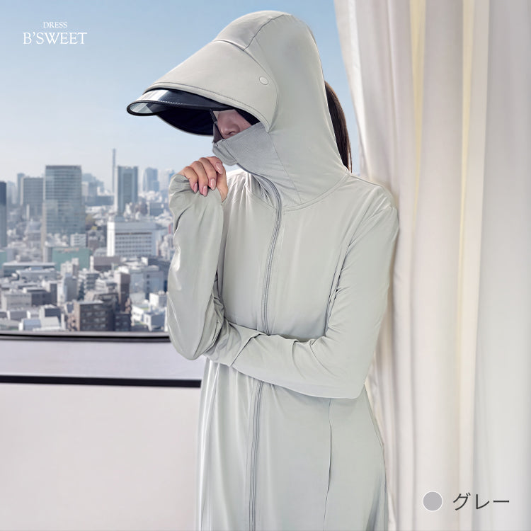 【uvpk4】UVカットパーカーワンピース
