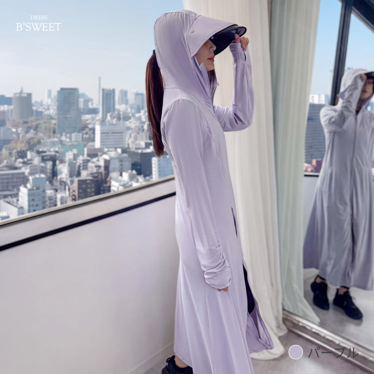 【uvpk4】UVカットパーカーワンピース