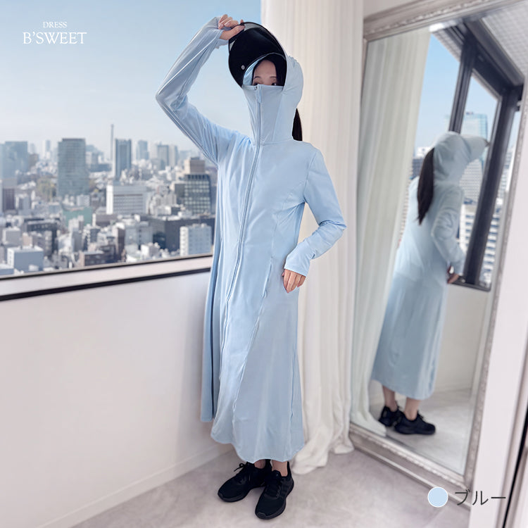 【uvpk4】UVカットパーカーワンピース