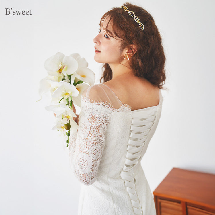 【wd110fr】総レースロングスリーブマーメイドドレス