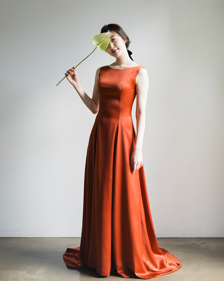 【wd181jx】バックオープンノースリーブドレス Aライン