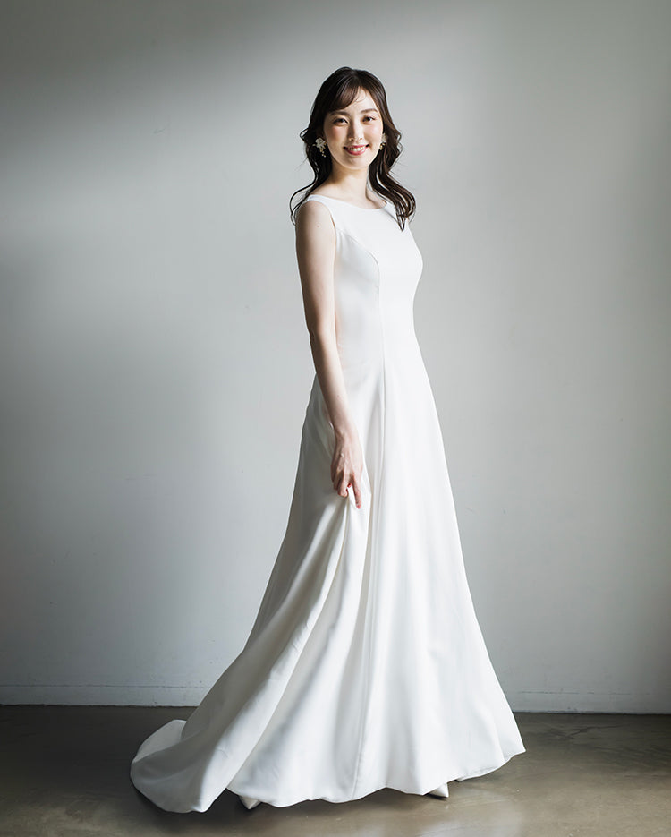 【wd181jx】バックオープンノースリーブドレス Aライン