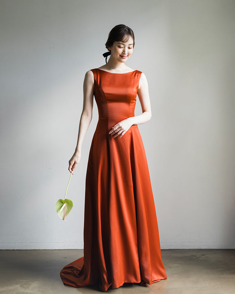 【wd181jx】バックオープンノースリーブドレス Aライン