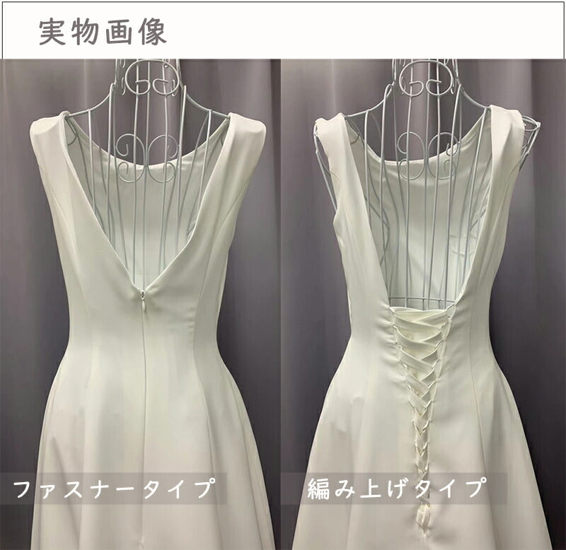 【wd181jx】バックオープンノースリーブドレス Aライン