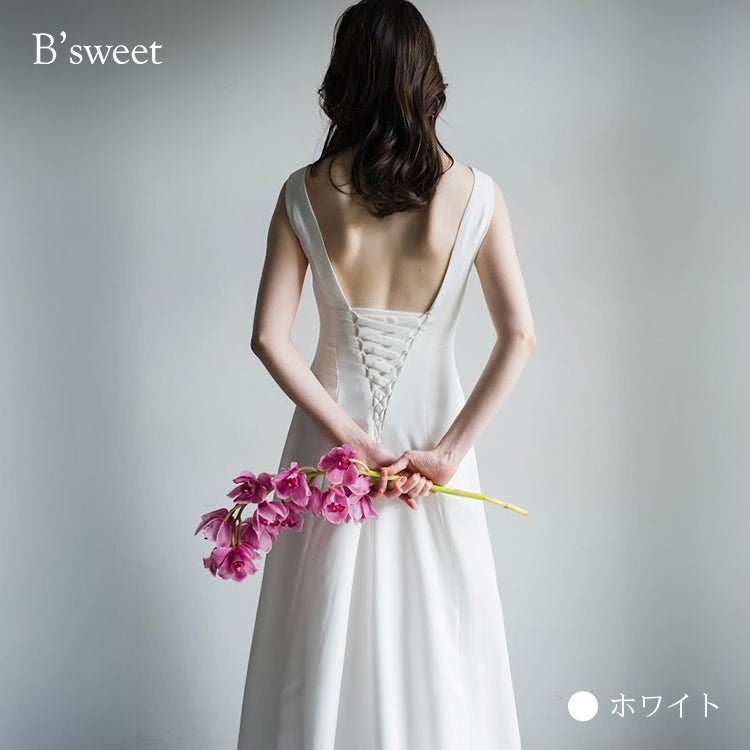 【wd181jx】バックオープンノースリーブドレス Aライン