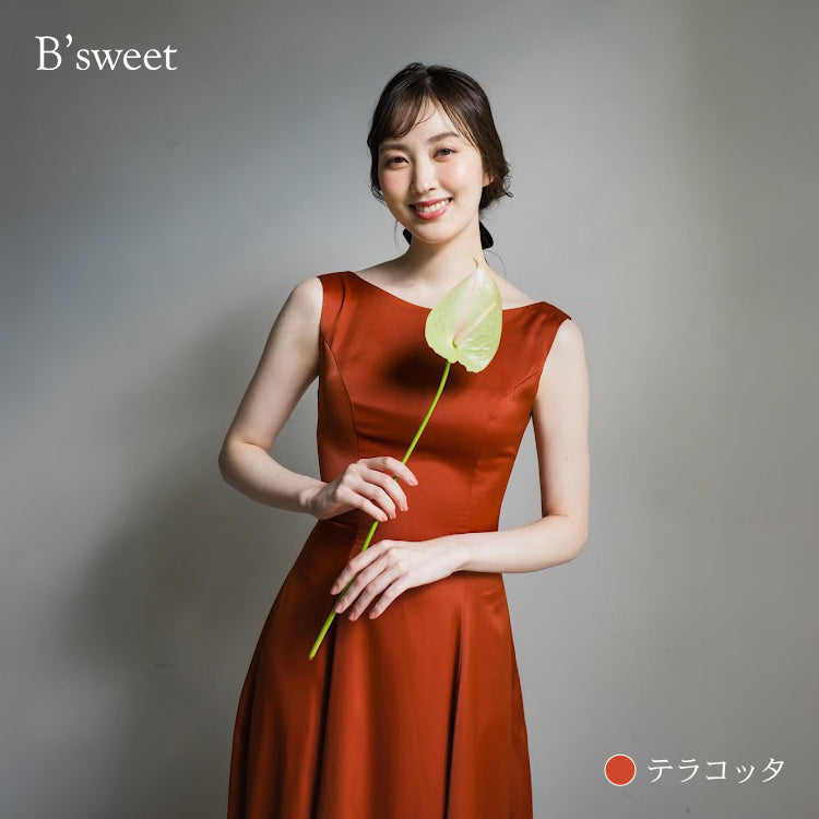 【wd181jx】バックオープンノースリーブドレス Aライン