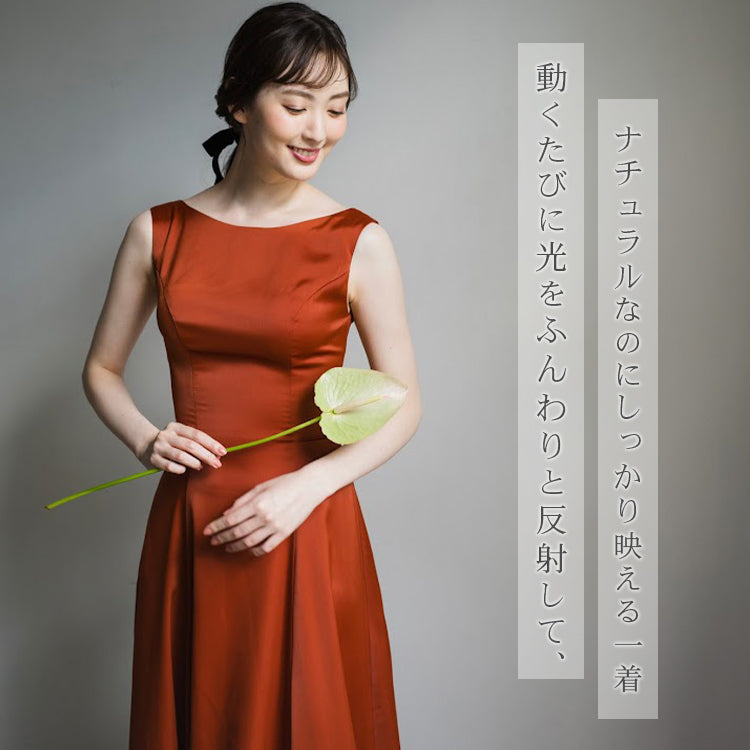 【wd181jx】バックオープンノースリーブドレス Aライン