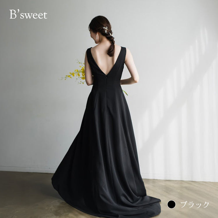 【wd181jx】バックオープンノースリーブドレス Aライン