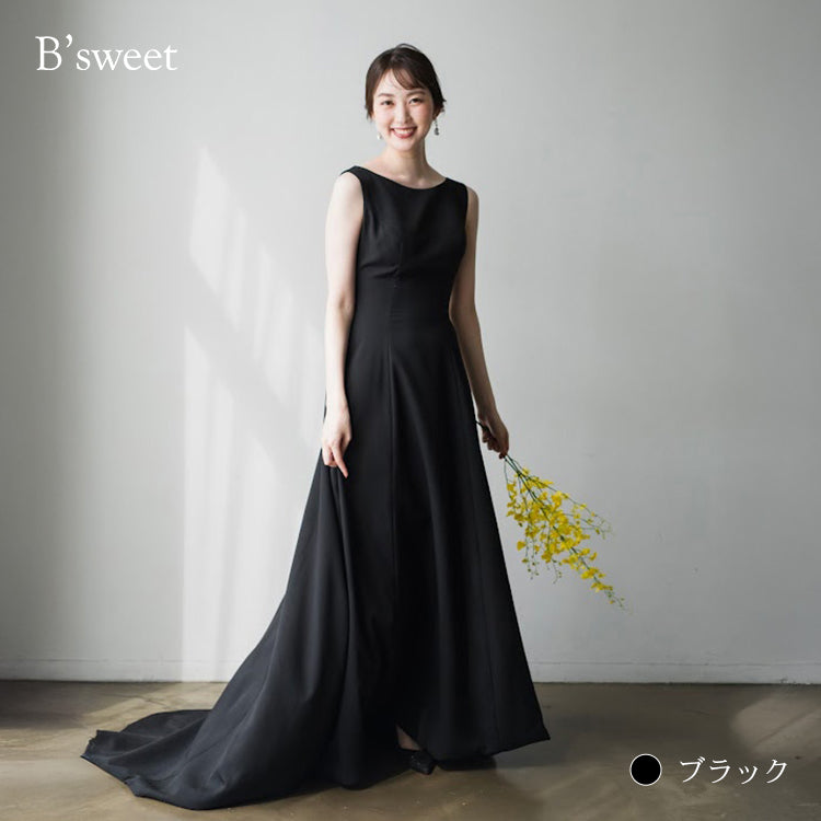 【wd181jx】バックオープンノースリーブドレス Aライン