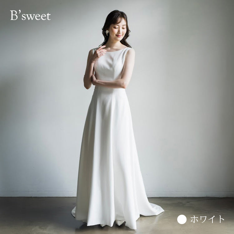 【wd181jx】バックオープンノースリーブドレス Aライン