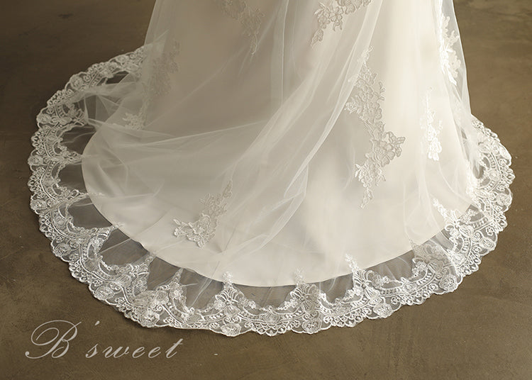 【wd32】イリュージョンバックレースマーメイドドレス マーメイドライン