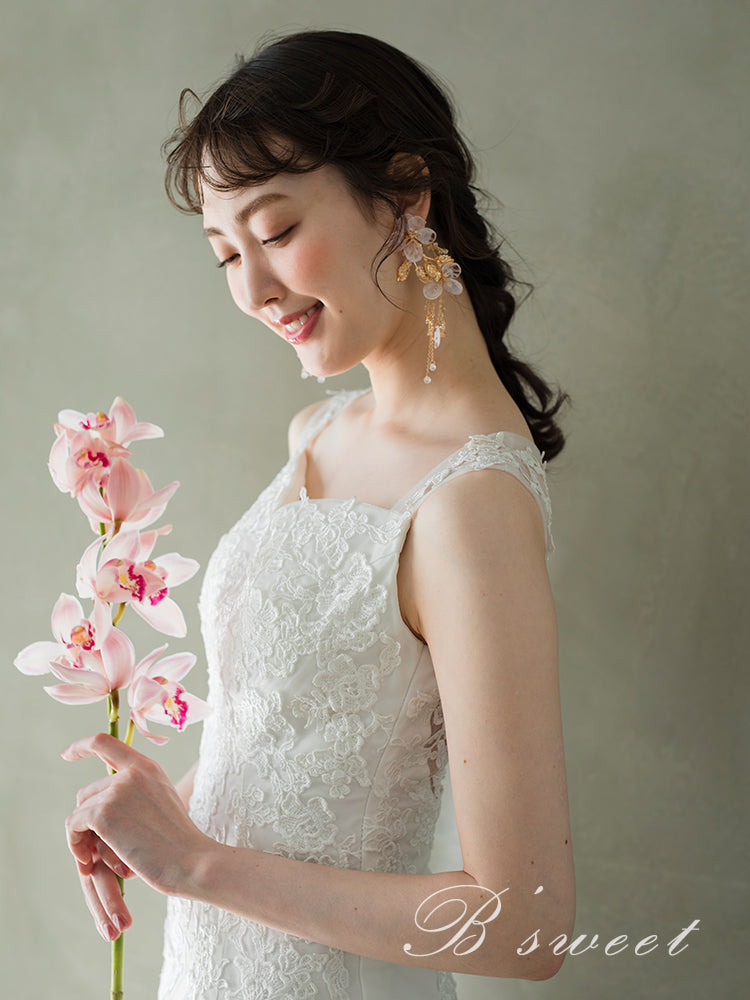 【wd32】イリュージョンバックレースマーメイドドレス マーメイドライン