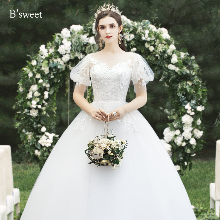 【wd331d】パフスリーブ刺繍プリンセスドレス プリンセスライン