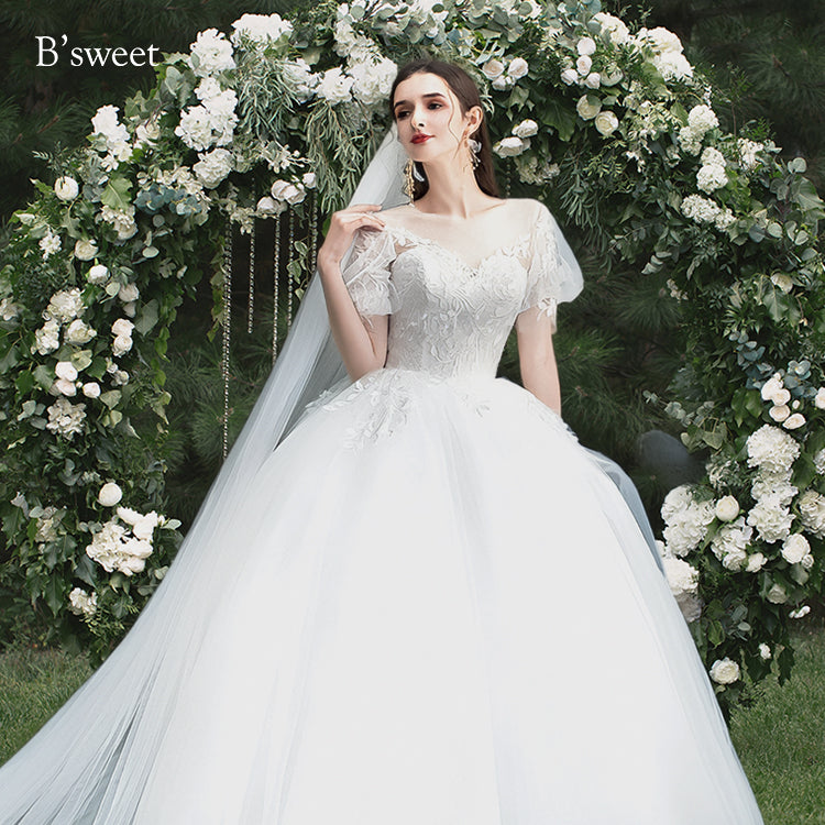 【wd331d】パフスリーブ刺繍プリンセスドレス プリンセスライン