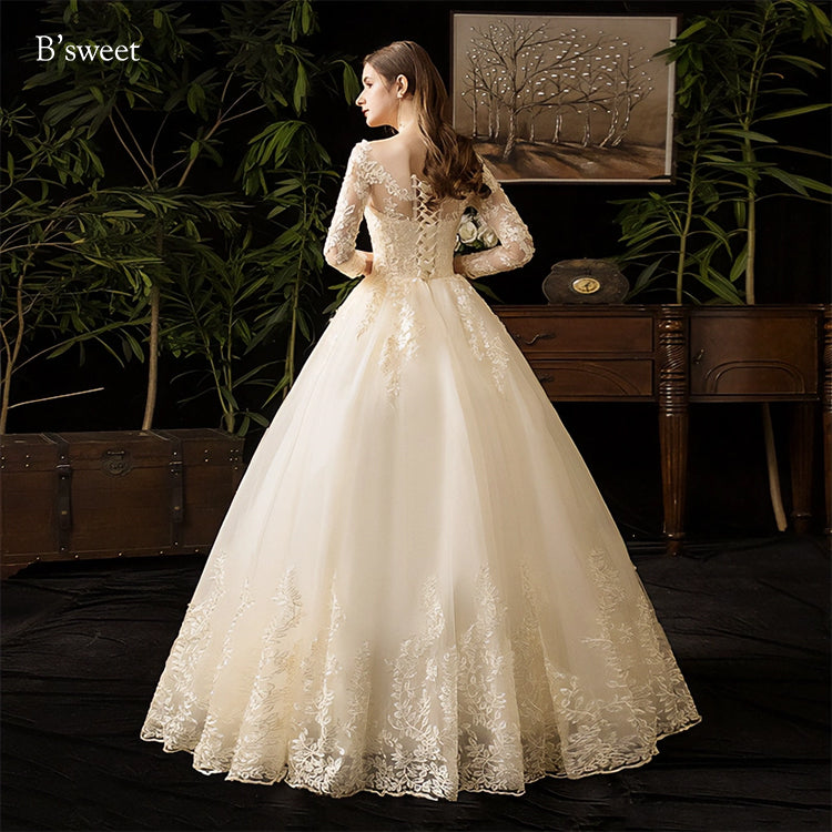 ロングスリーブ刺繍プリンセスドレス プリンセスライン