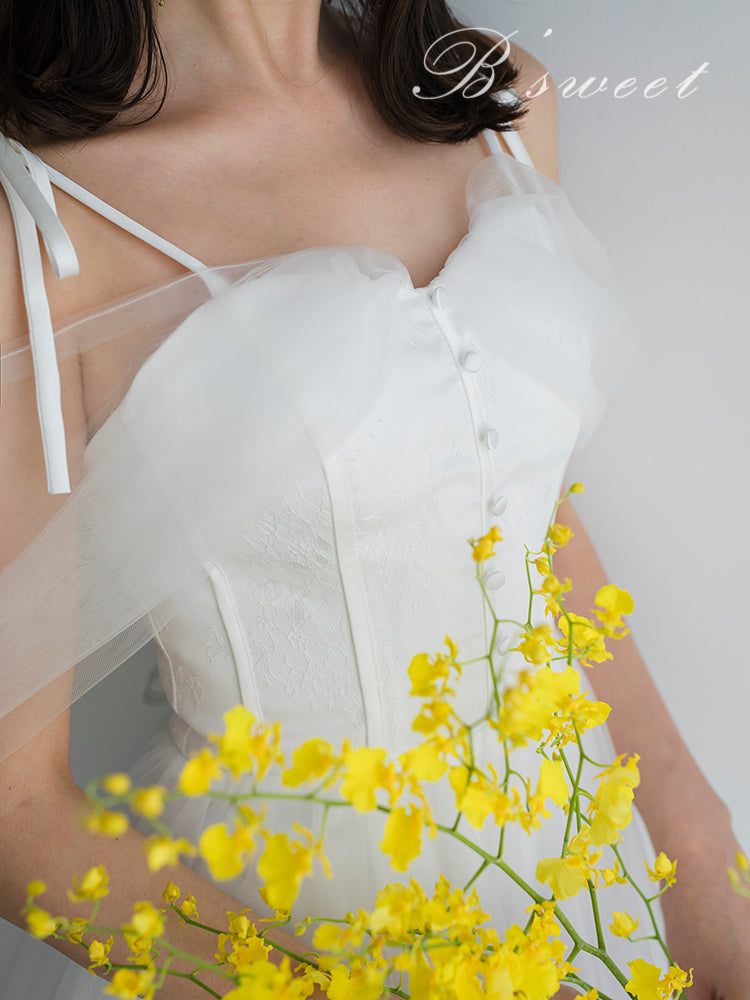 【wd368ls】くるみボタンオフショルキャミドレス Aライン