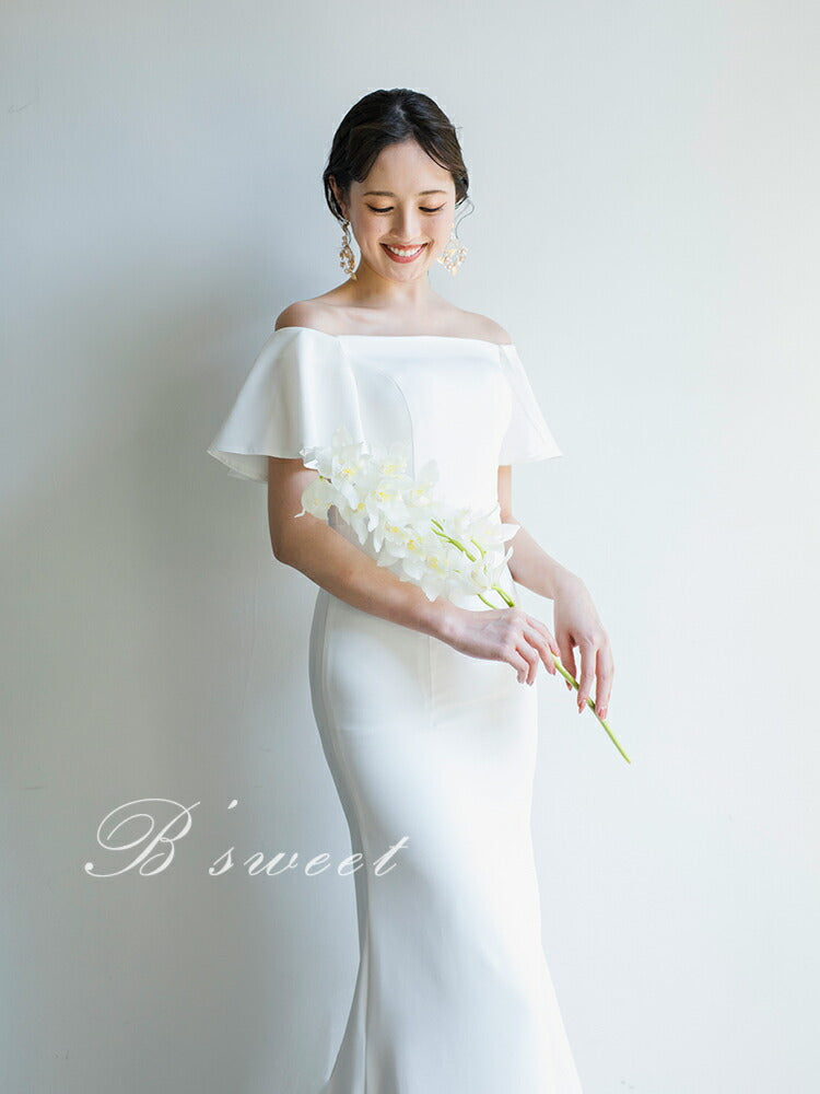 MD03【hwd379ls】アームカバーオフショルマーメイドドレス マーメイドライン 3カラー