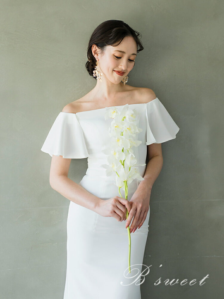 MD03【hwd379ls】アームカバーオフショルマーメイドドレス マーメイドライン 3カラー