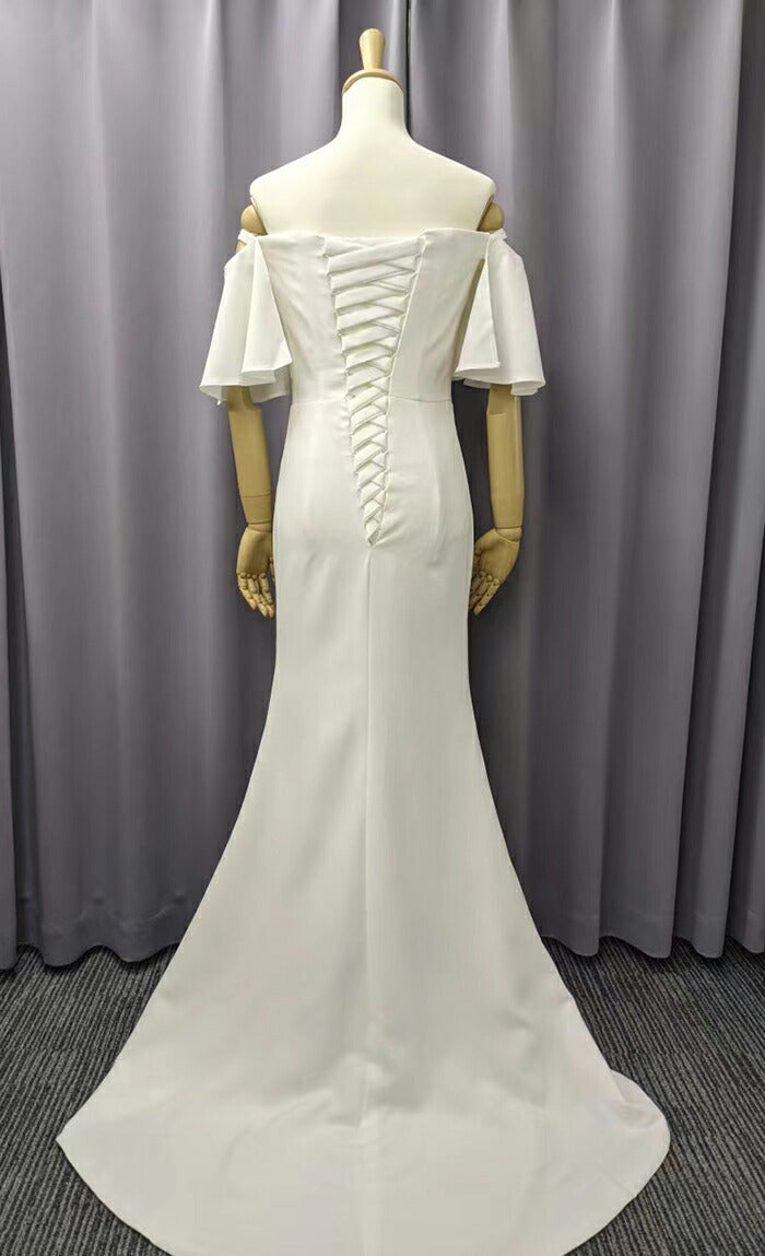 MD03【hwd379ls】アームカバーオフショルマーメイドドレス マーメイドライン 3カラー