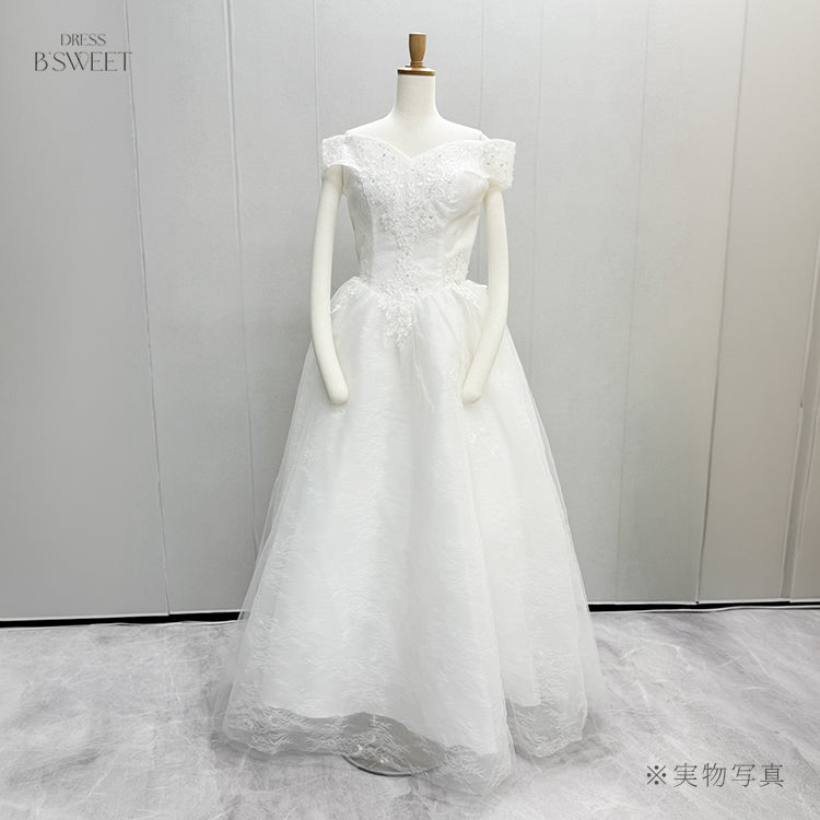 【wd399af】スパンコールレースオフショルプリンセスドレス プリンセスライン