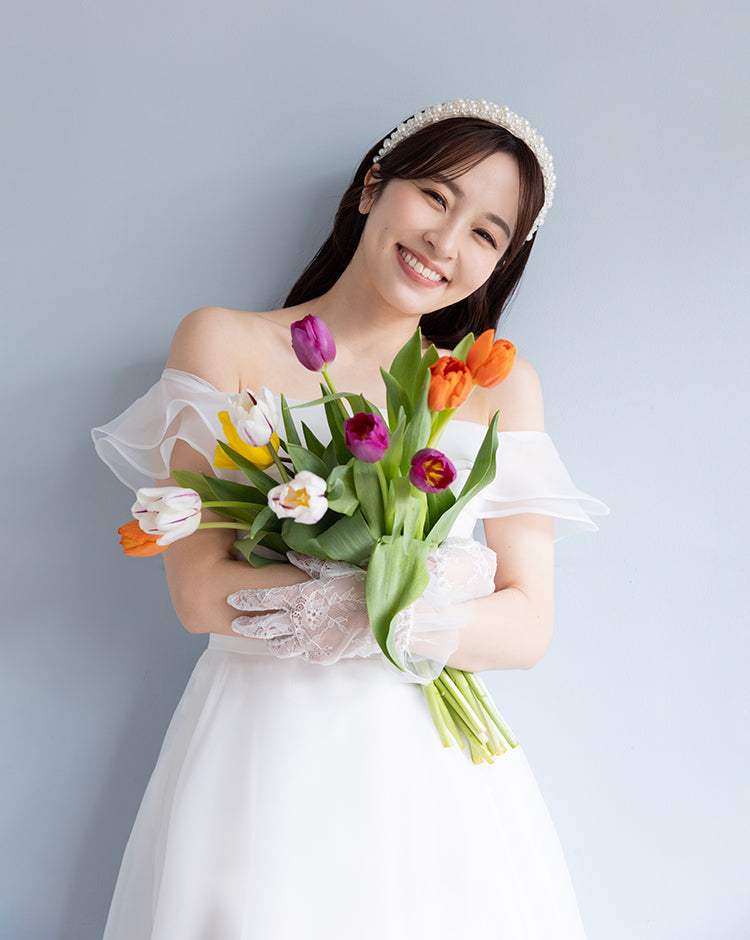 【wd515ls】オフショルオーガーンジーシアードレス Aライン