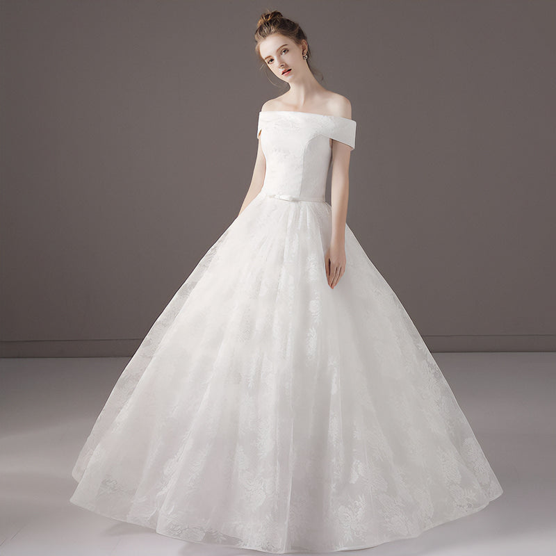 【wd53m】オフショルダー花柄Aラインドレス